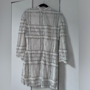 Short white and silver sequin Lulus dress